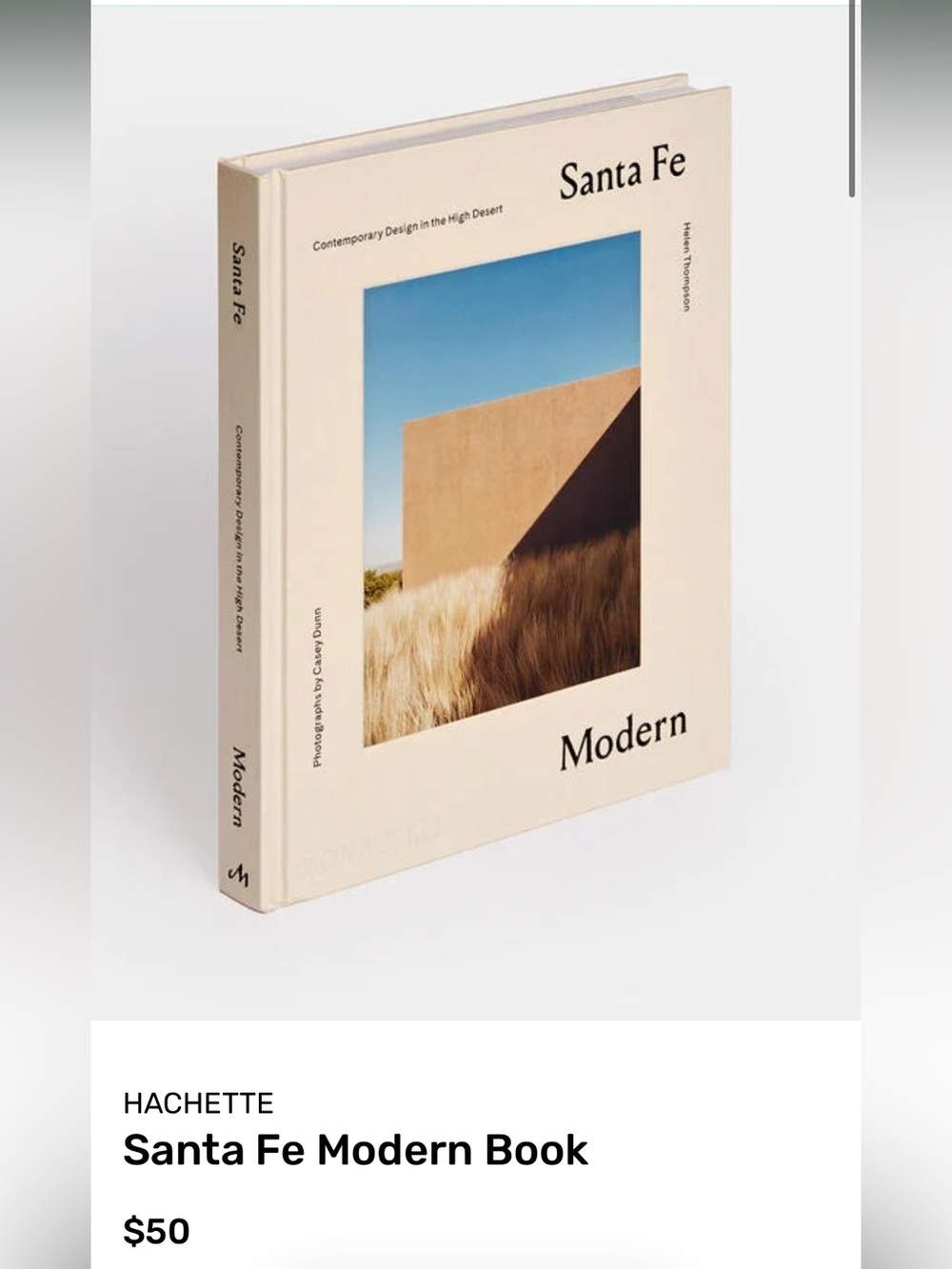 Santa Fe Modern Decorative Coffee Table Book - Cream Cover